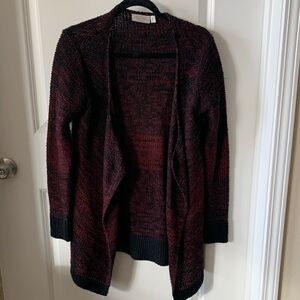 RD Style Black and Red Open Front Cardigan